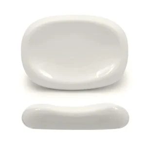 12x9 cm - Selecta Piatto Presentazione Alto Ovale In Porcellana Set 6 Pz