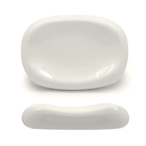 12x9 cm - Selecta Piatto Presentazione Alto Ovale In Porcellana Set 6 Pz