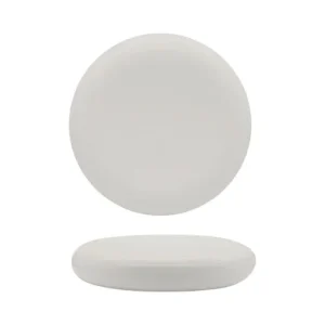 23 cm - Selecta Piatto Presentazione Alto Rotondo In Porcellana Set 2 Pz