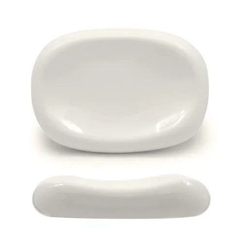25.4x18.2 cm - Selecta Piatto Presentazione Alto Ovale In Porcellana Set 3 Pz