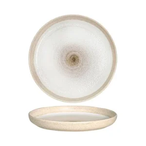 27 cm - Gemscape Sabbia Piatto Piano Bordo Nordico In Porcellana Set 3 Pz