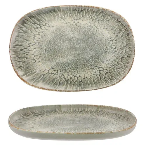 33 cm - Dust PIatto Vassoio Ovale In Stoneware - Set 4 Pz