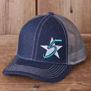 5 Star Equine Products Supplies Inc. 5 Tri-Tone Denim Grey Ball Cap