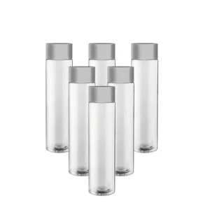 50 cl - Kefass Bottiglia Acqua Cilindrica In Vetro con Tappo a Vite - Set 6 Pz