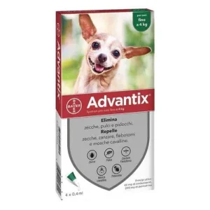 Advantix Antiparassitario Spot On Per Cani Fino A 4Kg Da 4 Pipette