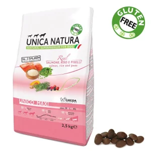 Alimento Secco Cane UNICA NATURA – Unico Maxi – Salmone, Riso e Piselli kg.2.5