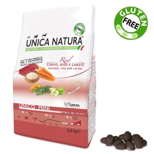 Alimento Secco Cane UNICA NATURA – Unico Mini – Cervo, Riso e Carote gr.800