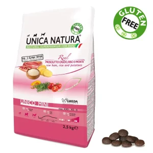 Alimento Secco Cane UNICA NATURA – Unico Mini – Prosciutto crudo, Riso e Patate kg.7.5