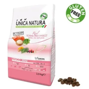 Alimento Secco Cane UNICA NATURA – Unico Mini – Salmone, Riso e Piselli kg.7.5