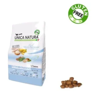 Alimento Secco Gatti – UNICA NATURA – Unico Outdoor – Merluzzo, Riso e Banane Kg. 1.5