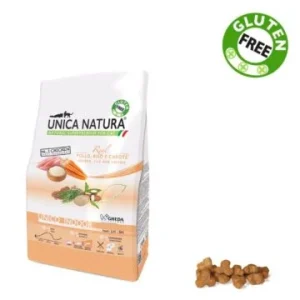 Alimento Secco Gatto UNICA NATURA – Unico Indoor – Pollo, Riso e Carote Kg. 1.5