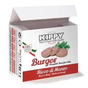Alimento Umido Gatto – Kippy Burger Manzo Confezione 3 Pezzi Da Gr.50