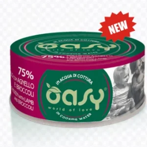 Alimento Umido Gatto – Oasy In Acqua Di Cottura Pollo Con Agnello e Broccoli Gr.70