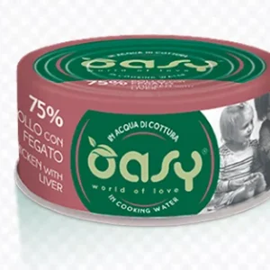Alimento Umido Gatto – Oasy In Acqua Di Cottura Pollo Con Fegato Gr.70