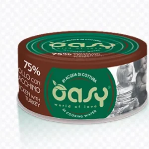 Alimento Umido Gatto – Oasy In Acqua Di Cottura Pollo Con Tacchino Gr.70