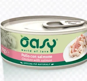 Alimento Umido Gatto – Oasy Specialità Naturali Pollo Con Salmone gr.150