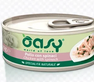 Alimento Umido Gatto – Oasy Specialità Naturali Pollo Con Spinaci gr.70