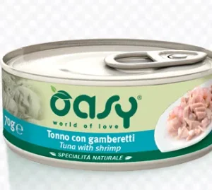 Alimento Umido Gatto – Oasy Specialità Naturali Tonno Con Gamberetti gr.70 (Copia)