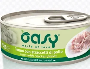 Alimento Umido Gatto – Oasy Specialità Naturali Tonno Con Straccetti Di Pollo gr.150