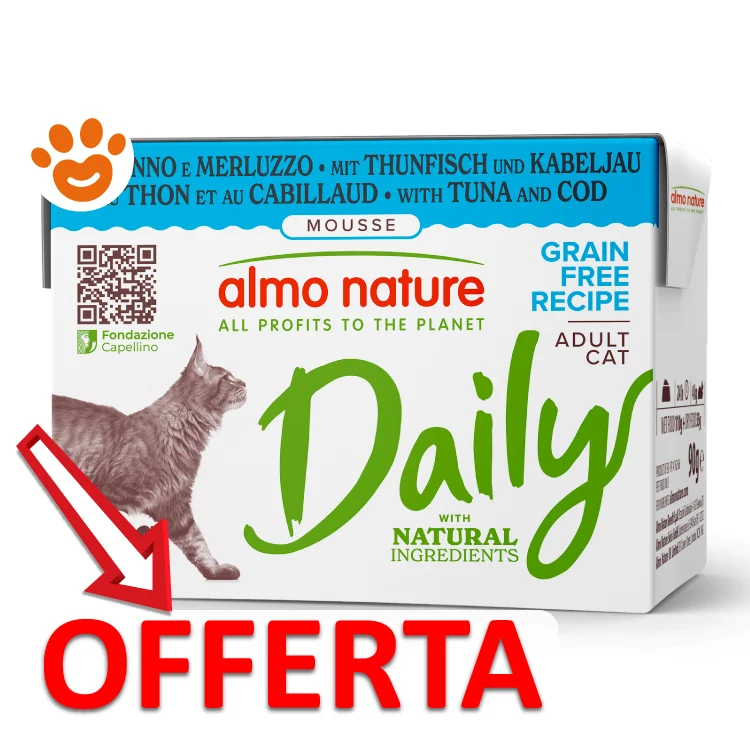 Almo Nature Cat Daily Grain Free Tetra Recart Mousse con Tonno e Merluzzo - Image 2