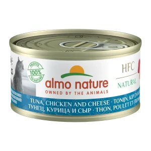 Almo Nature HFC 70 Cibo per Gatti - Lattina - Tonno, Pollo e Formaggio