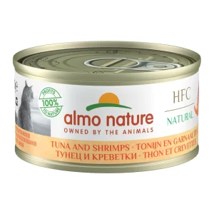 Almo Nature HFC 70 Natural Cibo per Gatti - Lattina - Tonno e Gamberetti