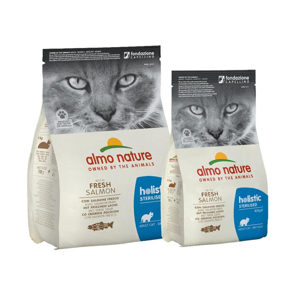 Almo Nature Sterilised Cibo per Gatti - Salmone e Riso