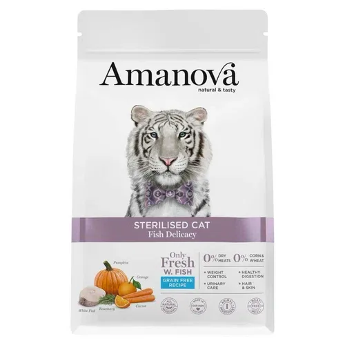 AMANOVA Gatto Sterilised al Pesce Bianco GF 4Kg
