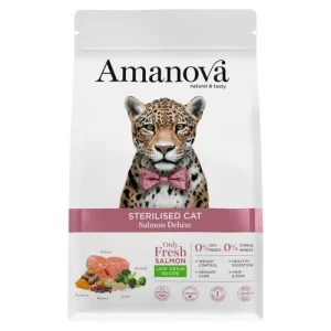 AMANOVA Gatto Sterilised al Salmone Low Grain 1,5Kg