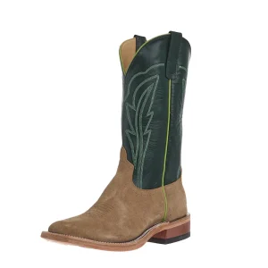 Anderson Bean Men's Ride Ready Tan Crazy horse Roughout Vamp 13in Green Glove Top