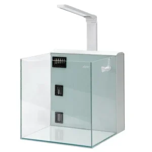 AQPET KUBIC 50 REAR BIANCO - Acquario Cubico 125L in Vetro Extrachiaro con Sump Posteriore e LED
