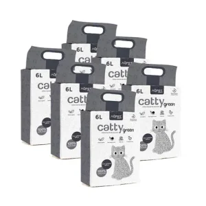 AqpetFriends Catty Green Lettiera Naturale per Gatti Alla Soia Con Carbone Attivo 36 L (6 confezioni da 6 litri)