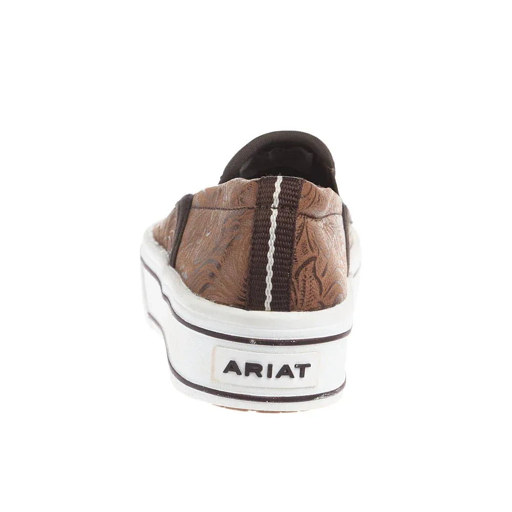 Ariat Women's Skylar Brown Floral Embossed Slip On Casual - Image 2