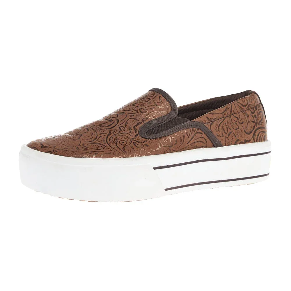 Ariat Women's Skylar Brown Floral Embossed Slip On Casual