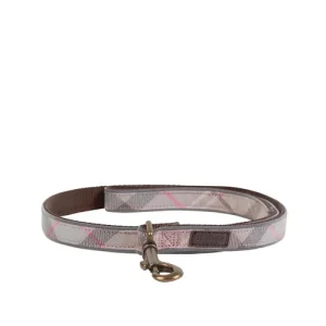 Barbour - Guinzaglio Per Cani Taupe Pink Tartan Riflettente