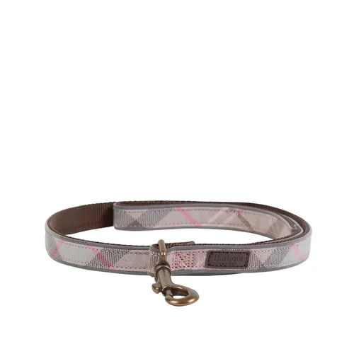 Barbour - Guinzaglio Per Cani Taupe Pink Tartan Riflettente