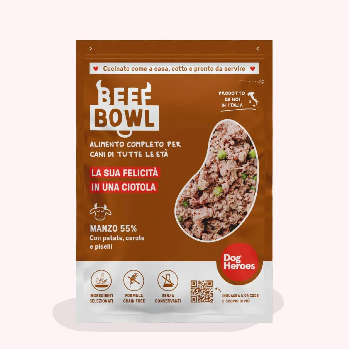 BEEF BOWL | 12 PACK – CIBO FRESCO SURGELATO – 55% DI CARNE E VERDURE