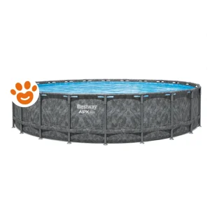 Bestway Piscina Rotonda APX 365 (Ø671×132 cm) Marmo Scuro con Pompa a Sabbia Art. 561JZ