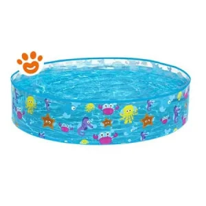 Bestway Piscina Rotonda Fill ‘N Funny per Bambini Fantasia Mare Gonfiabile (Ø122x25cm) Art. 50028