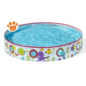 Bestway Piscina Rotonda Fill ‘N Funny per Bambini Fantasia Mare Gonfiabile (Ø152x25cm) Art. 55029