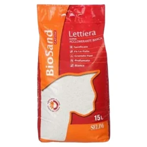BIOSAND Lettiera Agglomerante Bentonite Bianca 15Lt