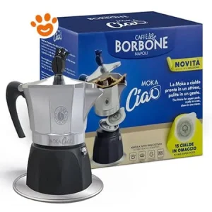 Borbone Caffè MokaCiao – Macchina in moka per cialde ESE 44 + 15 Cialde in OMAGGIO