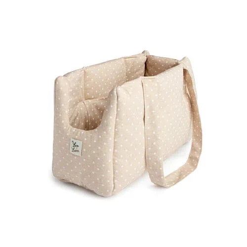 Borsa Cotone Panama Ecru' Pois Bianchi