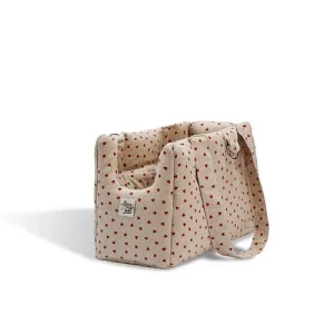 Borsa Cotone Panama Little Love Heart Red