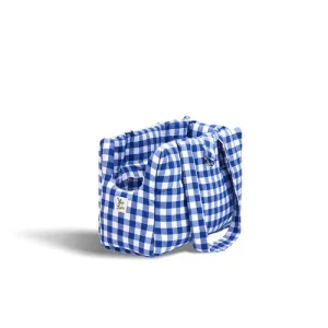 Borsa Cotone Quadretto Bluette