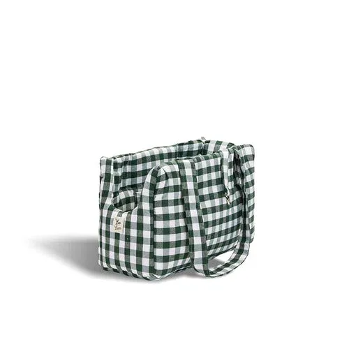 Borsa Cotone Quadretto Verde