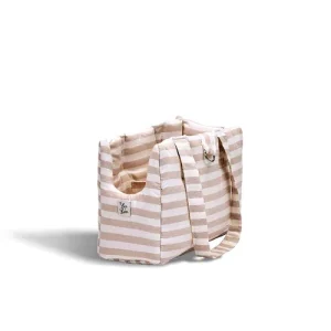 Borsa Cotone Righe Larghe Beige
