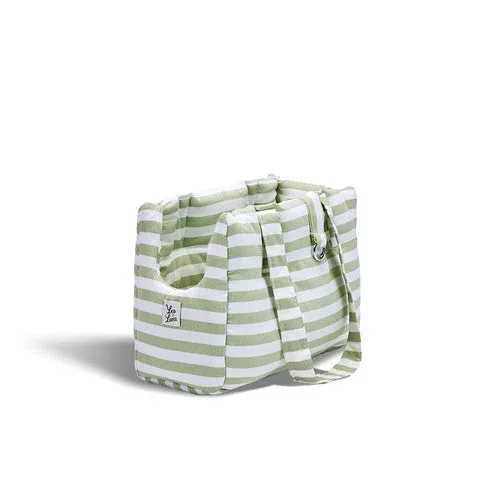 Borsa Cotone Righe Larghe Pistacchio