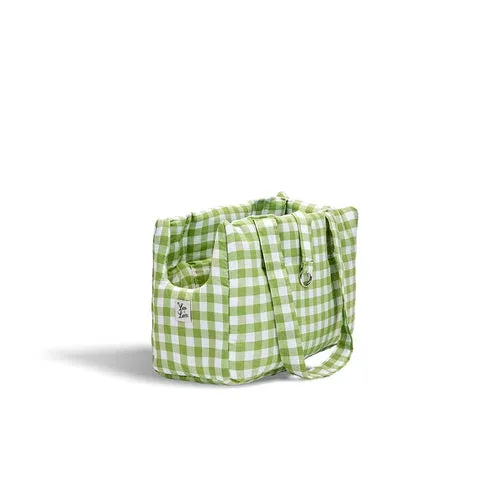 Borsa Trasportino Cane Quadretto Pistacchio | Leo e Luna