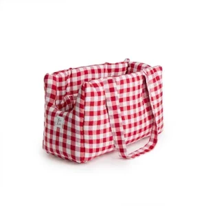 Borsa Trasportino Cane Quadretto Rosso | Made in Italy — Leo e Luna
